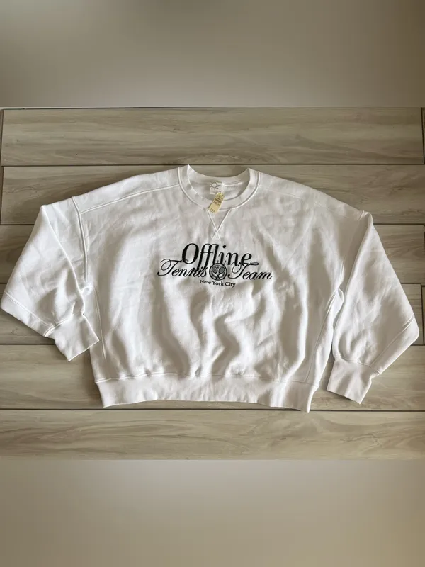 Offline by Aerie Cloud Fleece Sweatshirt White XXL NWT - Image 2