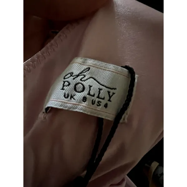 Oh Polly Sheril Asymmetric Scarf-Detail Maxi Dress in Soft Pink Size 4 New - Image 11
