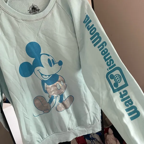 Disney World Light Blue Mickey Mouse Sweater Crewneck - Image 3