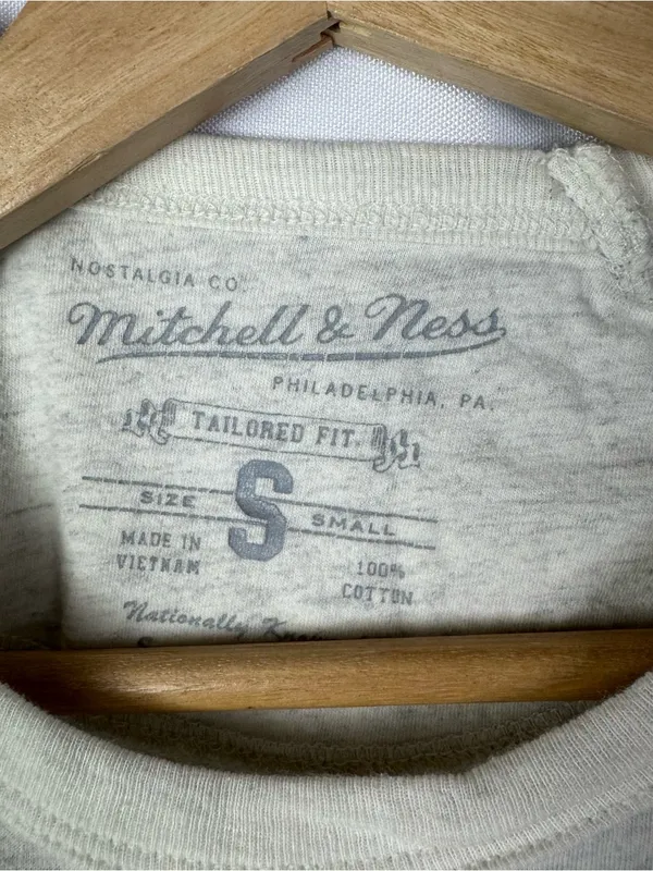 Mitchell & Ness Off White Chicago Cubs Long Sleeve‎ Baseball Tee S - Image 4