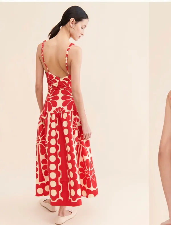 Farm Rio Palermo Linen Midi Dress XS - Image 2