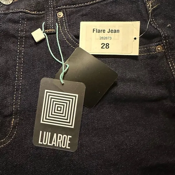 NWT Lularoe dark wash flare jeans 28 - Image 3