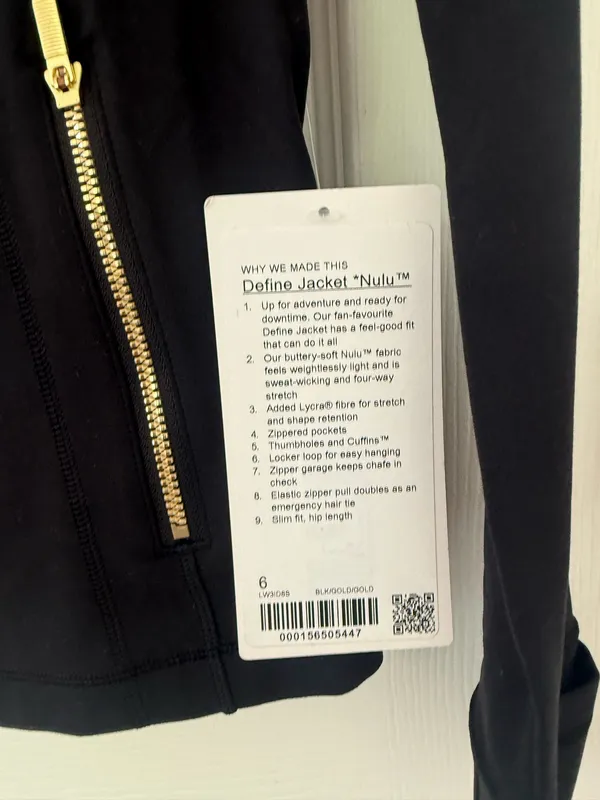 lululemon athletica Black Define Jacket with Gold Zipper - Image 3