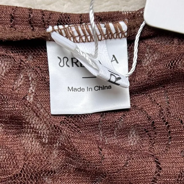 REORIA Chocolate Brown Lace Halter Crop Top Women’s Large Y2K Sweetheart Neck - Image 7