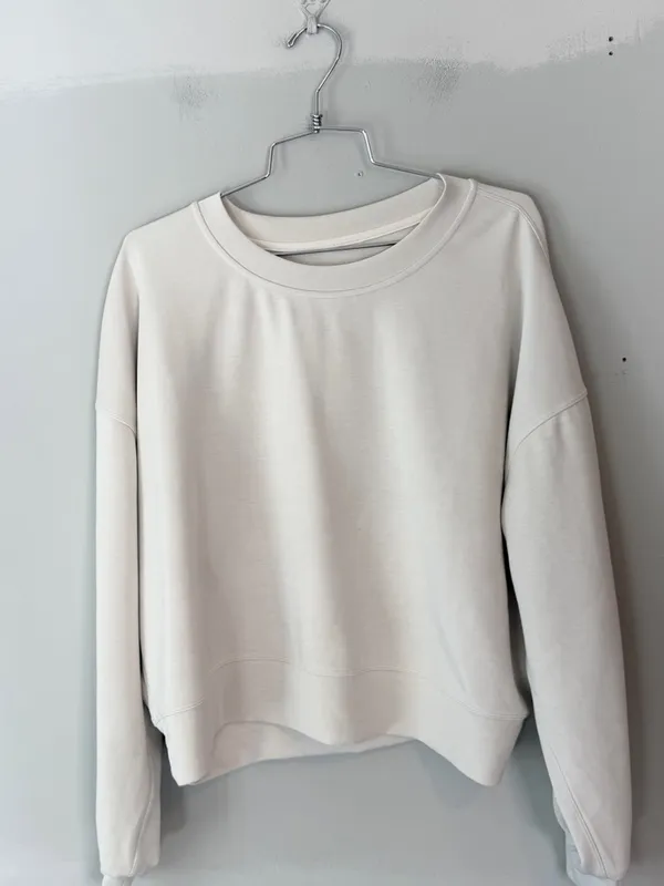 Lululemon Perfectly Oversized Cropped Crew Sweatshirt Bone 12 - Image 2