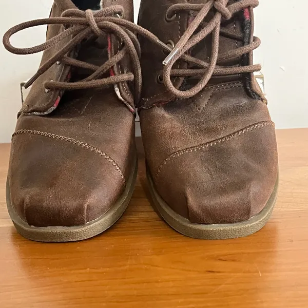 BOBS by‎ Skechers Womens Brown Chukka Boots Plaid Lined Memory Foam Size 7.5 - Image 5