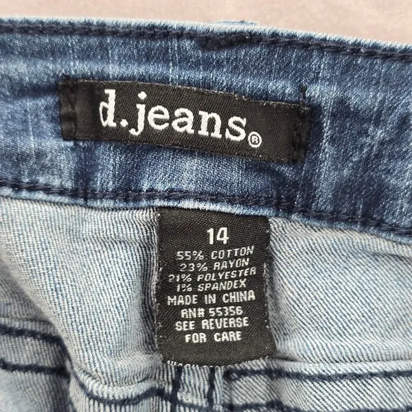 D. Jeans Blue Straight Tapered Skinny‎ Stretch Denim Pants Jeans 14 - Image 7
