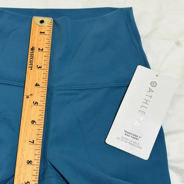 Athleta Transcend 7" Biker Short Womens XXS Blue High Rise‎ Yoga Athletic Blue - Image 10