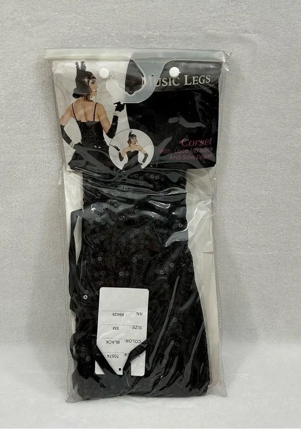 Music Legs Corset W/ Lace Up Back & Side Zipper Womens S Halloween Costume 70574 - Image 4