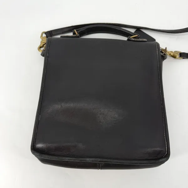 Vintage Coach NYC‎ Black Leather Top Handle Crossbody Turnlock Bag - Image 2
