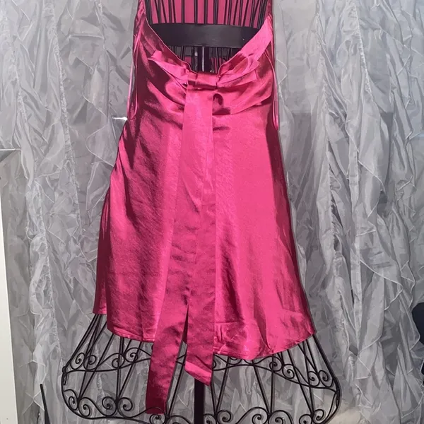 NWT LENA L Charm Tie Back Halter Mini Dress Pink Size L - Image 10