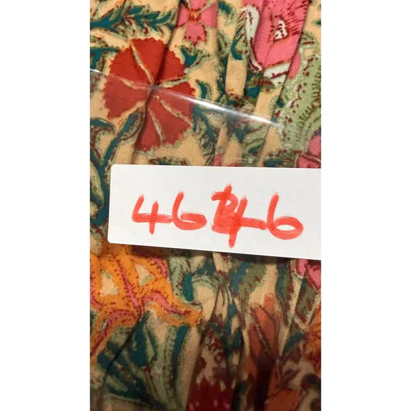 Natural Life Women XL Floral Boho Peasant Blouse V-Neck Long Sleeve Rayon Top - Image 8