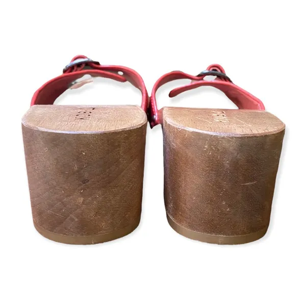 KDB Kelsi Dagger Brooklyn Red-Orange Wood Clogs Size 7 Excellent Condition - Image 6