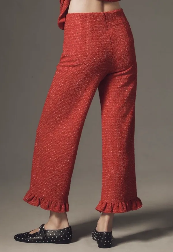 Anthropologie Maeve The Colette Crop Wide-Leg Pants: Tweed Edition, Size 27 - Image 5
