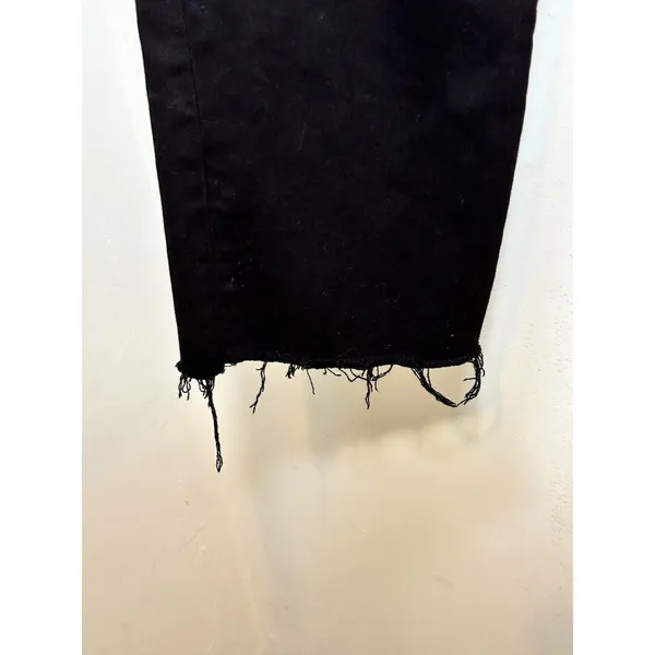 BLDWN Jeans Women 28 Black Vintage Straight Raw Hem Denim 24DU221008 - Image 3