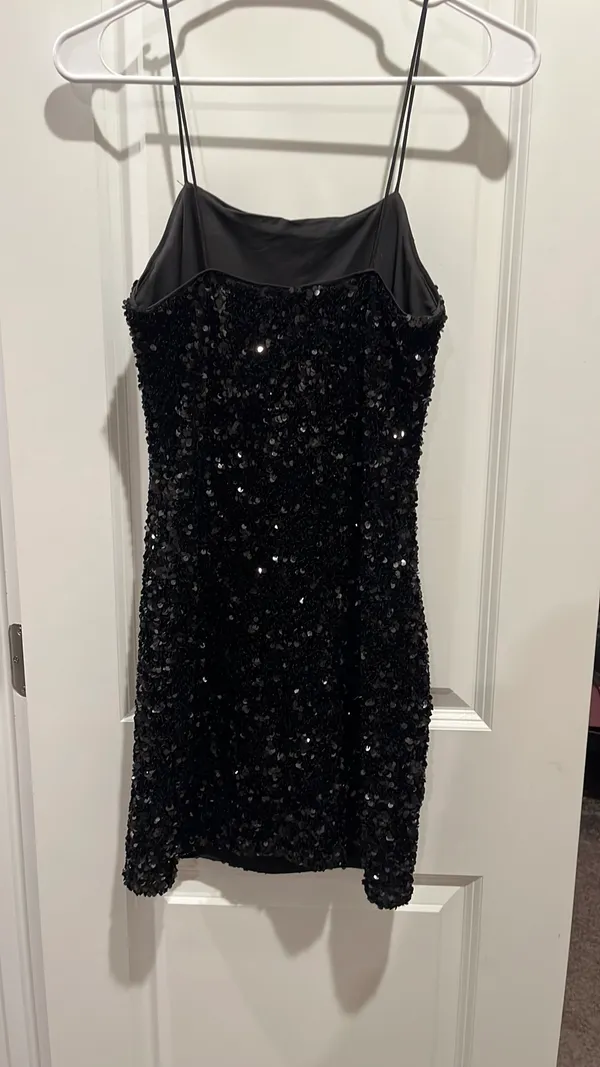 H&M Sequin Mini Dress Black - Image 4