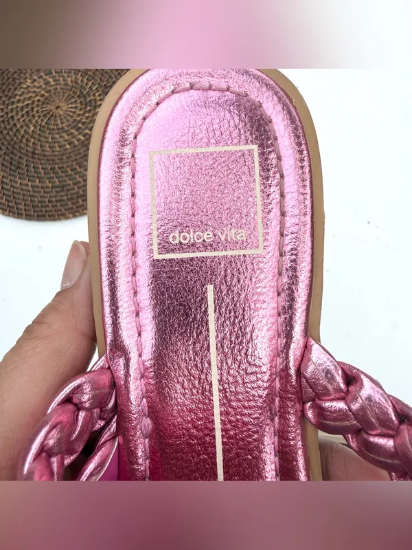 Dolce Vita Women’s Shoes Sandals Pink Metallic Slip On Flip Flop Size 9 - Image 7