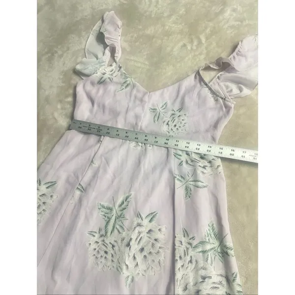 Show Me Your Mumu Delilah Mini Dress Women Small Lilac Floral Sleeveless Ruffle - Image 11