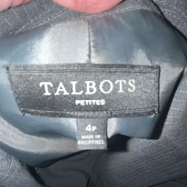 ‎Talbots gray & white pinstriped blazer 4P - Image 4