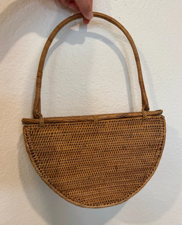 Anthropologie Bali Half-Circle Satchel Bag Neutral - Image 2