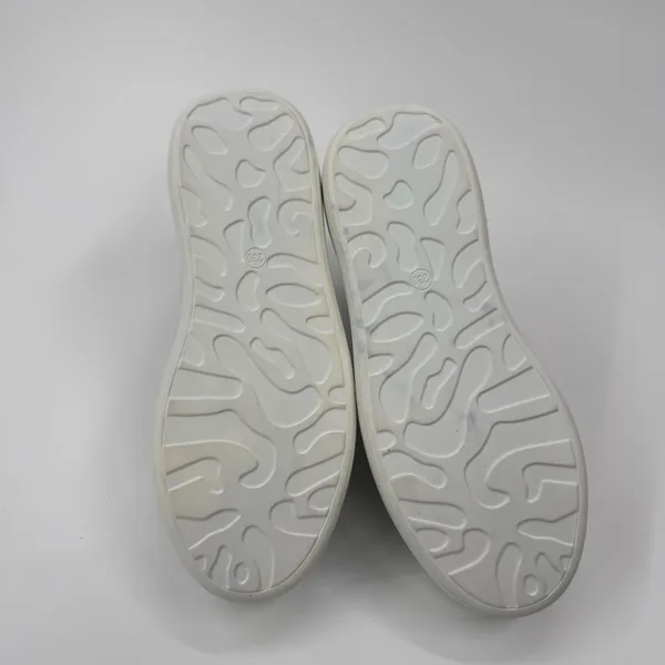 Low Top Velcro White Sneakers Split Cow Leather Sneakers Flat Trainers Flat Shoe - Image 6