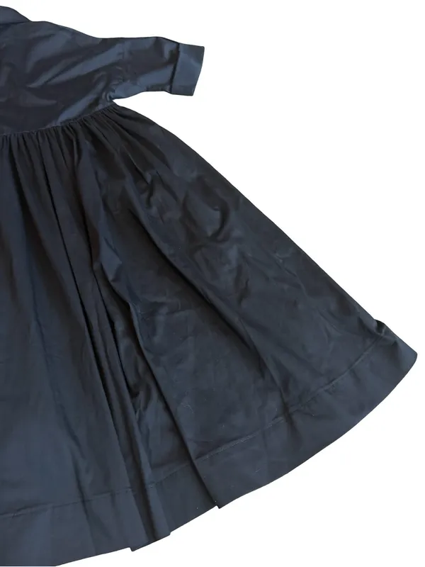 Kate Spade Black Cotton Midi Dress Sleeve Full Shirt Button Down Medium Women's - Image 11