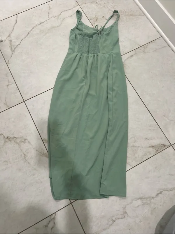Abercrombie & Fitch Mint Green Corset Lace Up Midi Dress Size Small - Image 5