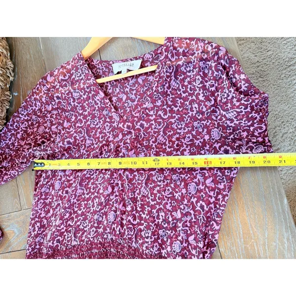 Derek Lam 10‎ Crosby Paisley Mini Dress Womens Burgundy Pink Size 6 - Image 7