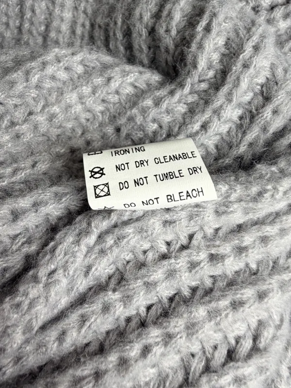 Womens Small Gray Chunky Knit Cardigan Sweater Button Front Oversized Cozy - Image 9