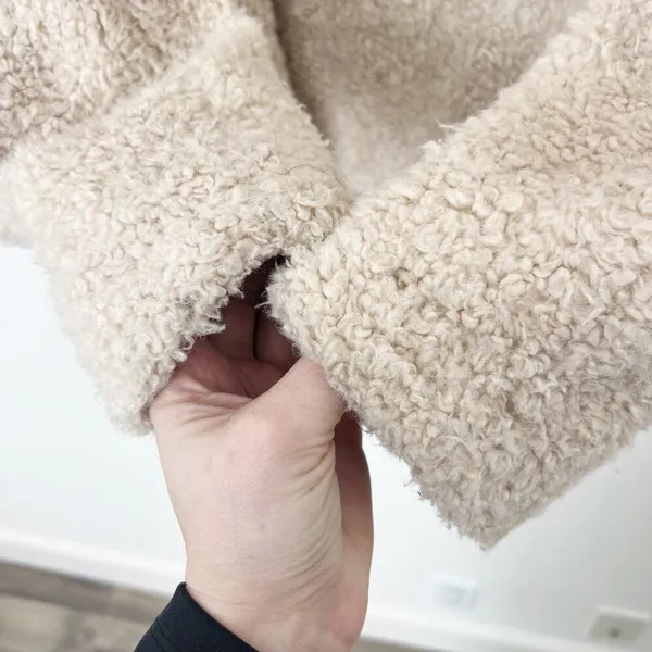 [Pendleton] Cream Full Zip Flannel Flap Pocket Fleece Sherpa Jacket Size Small S - Image 9
