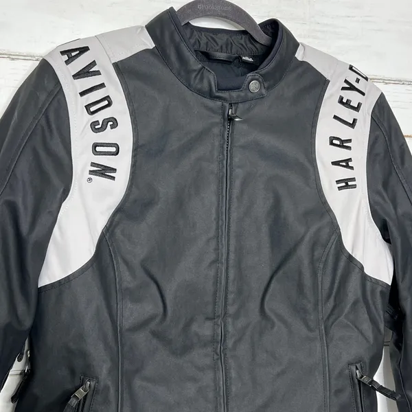 Harley-Davidson Imprint 120th Anniversary Riding Jacket Black Gray Women’s XL - Image 6