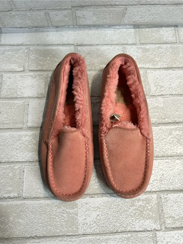 UGG Womans Rose Suede Shearling-Lined Moccasin Slippers - Image 2