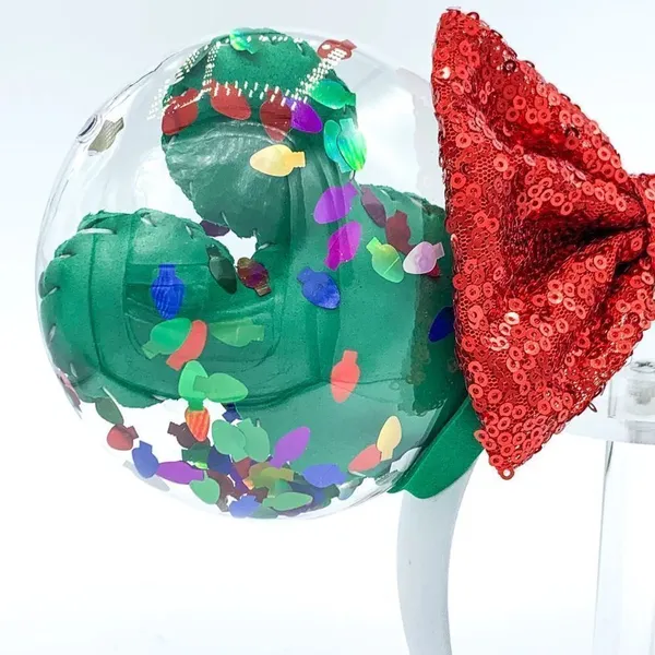 Handmade Christmas Confetti Balloon Ears Green/Red‎ - Image 3