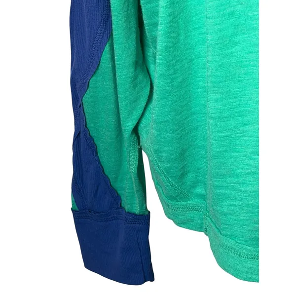Free People Movement All About It Top Women Large Green Blue Slub Knit Gorpcore - Image 7