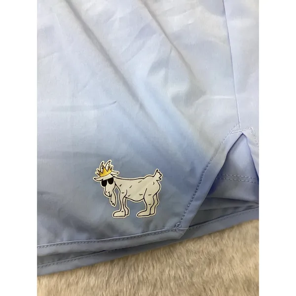 GOAT USA Womens Athletic‎ Shorts Carolina Blue Chuck the Goat Logo Medium NWT - Image 2