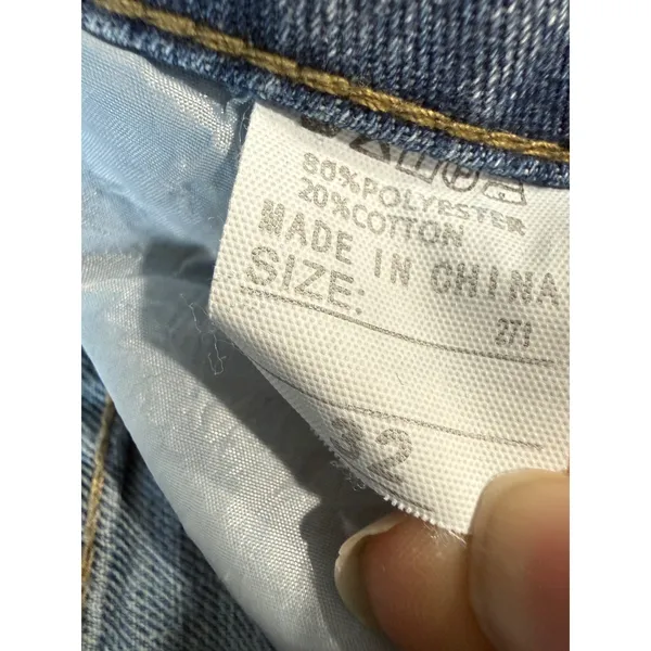 Womens Light Wash‎ Denim Cargo Pants Wide Leg Relaxed Fit - Image 4