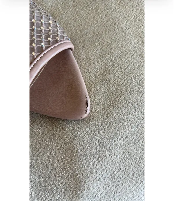 ZARA Rhinestone Kitten Heels Beige 38 - Image 4