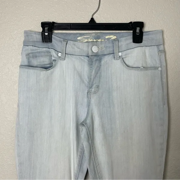 Seven7 Light Blue Skinny Jeans Low Rise Size 10 - Image 2