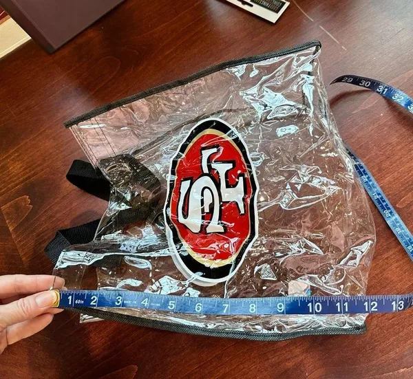 NFL SF 49ers Clear Tote Stadium Bag Security Approved - Image 6
