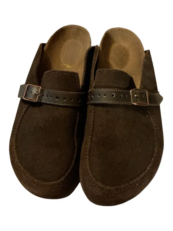 Birkenstock Buckley Dark Brown Suede Clogs - Size 37 (Women's 6/6.5) - Image 2