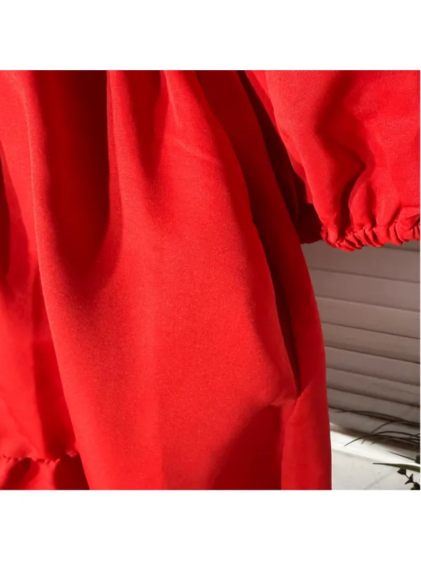 NWT peasant dress 3/4 ballooned sleeves ruffled homecoming cocktail Holiday sz S - Image 16