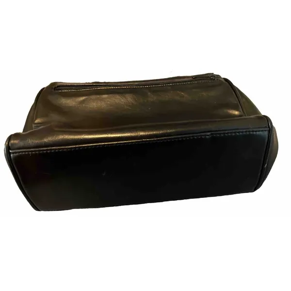 HATO HASI Black Leather Crossbody Bag 3 Compartment Gold Hardware Medium Purse - Image 6