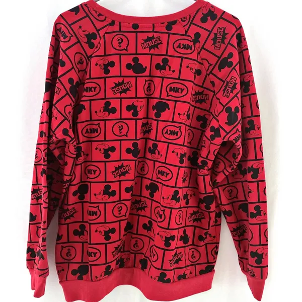 Disney Mickey Mouse Jr's Black Red Sweatshirt XXL 2XL Thought Bubbles Y2K - Image 3