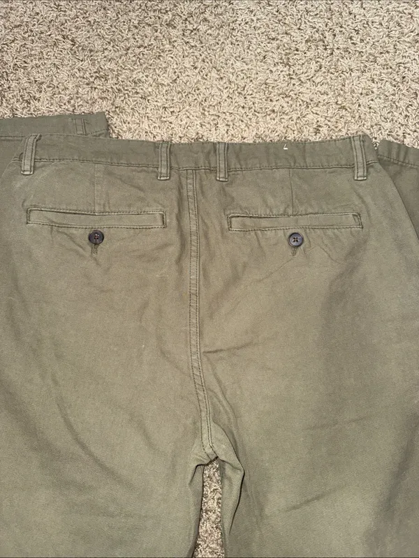 Zara Women’s Cotton Khaki Chino Pants Size 31 | Olive Green Ankle Length - Image 4