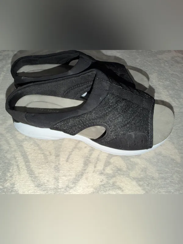 Easy Spirit Black Mesh Slip-On Open-Toe Sandal - Image 3