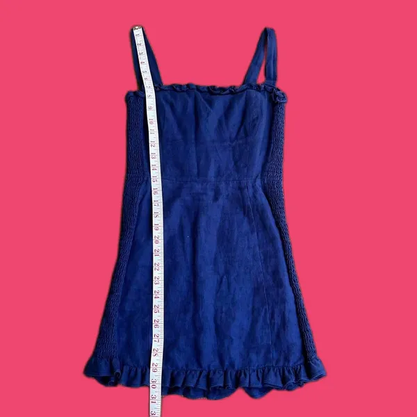 Reformation Blue Linen Dress - Image 4