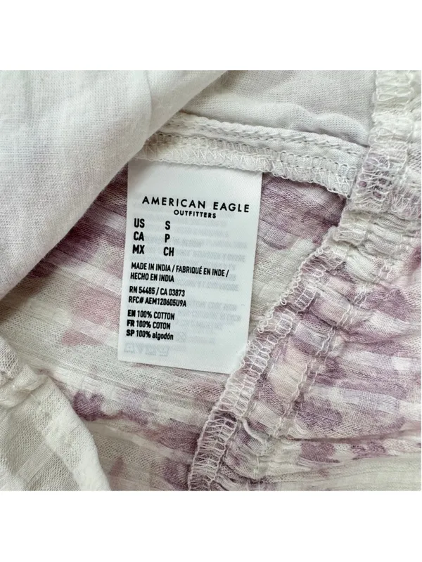 American Eagle Outfitters Cropped Tank Lavender Floral Cottage Boho Fairy Small - Image 7