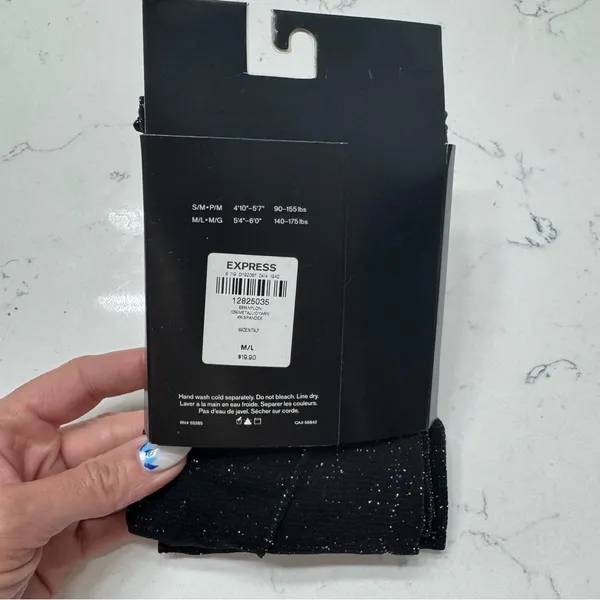 NWT: Express Black Sparkle Full Length Tights - Image 6