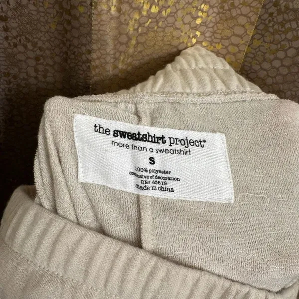 The Sweatshirt Project Ivory Cream Soft Lounge Sleep Pajama Pants Small NWT - Image 3