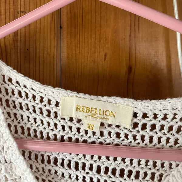 Rebellion Again Crotchet Crop Top- Size XS - Image 4